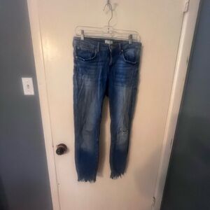Zara Women's Blue Distressed Jeans